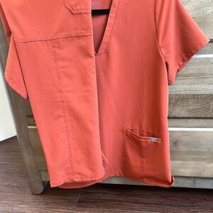 Rust Orange Medical Scrub Top and Pants Set